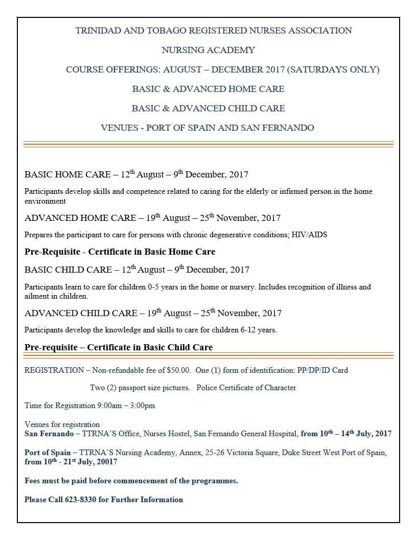 Course Offering Basic Advance HomeCAre
