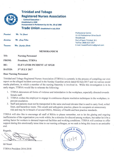 Elevator Incident at SFGH 