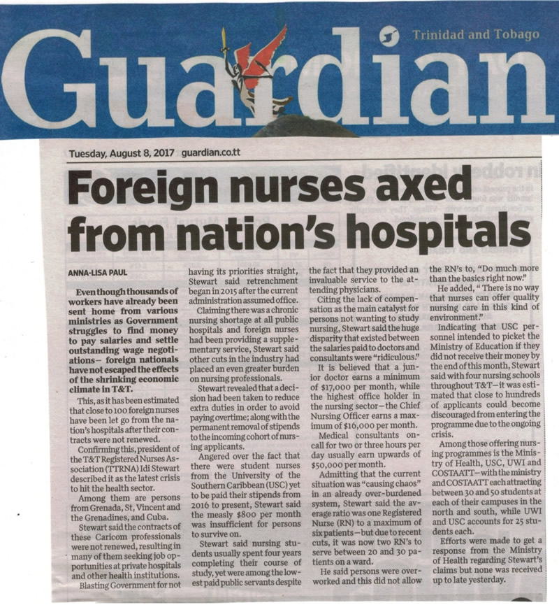 Foreign Nurses axed