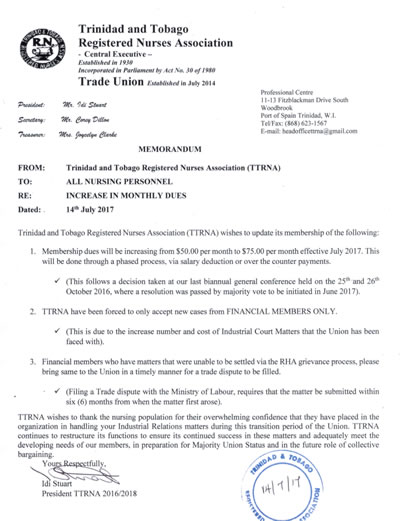 Increase in Monthly Dues