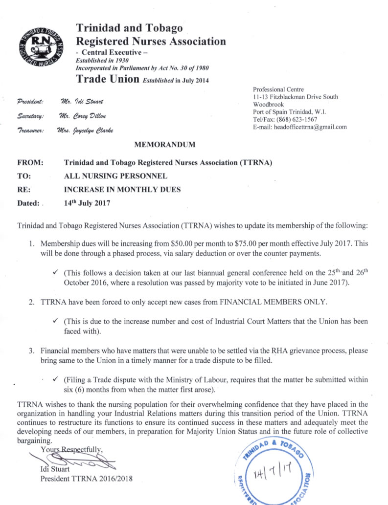 Increase in Monthly Dues July 2017 web