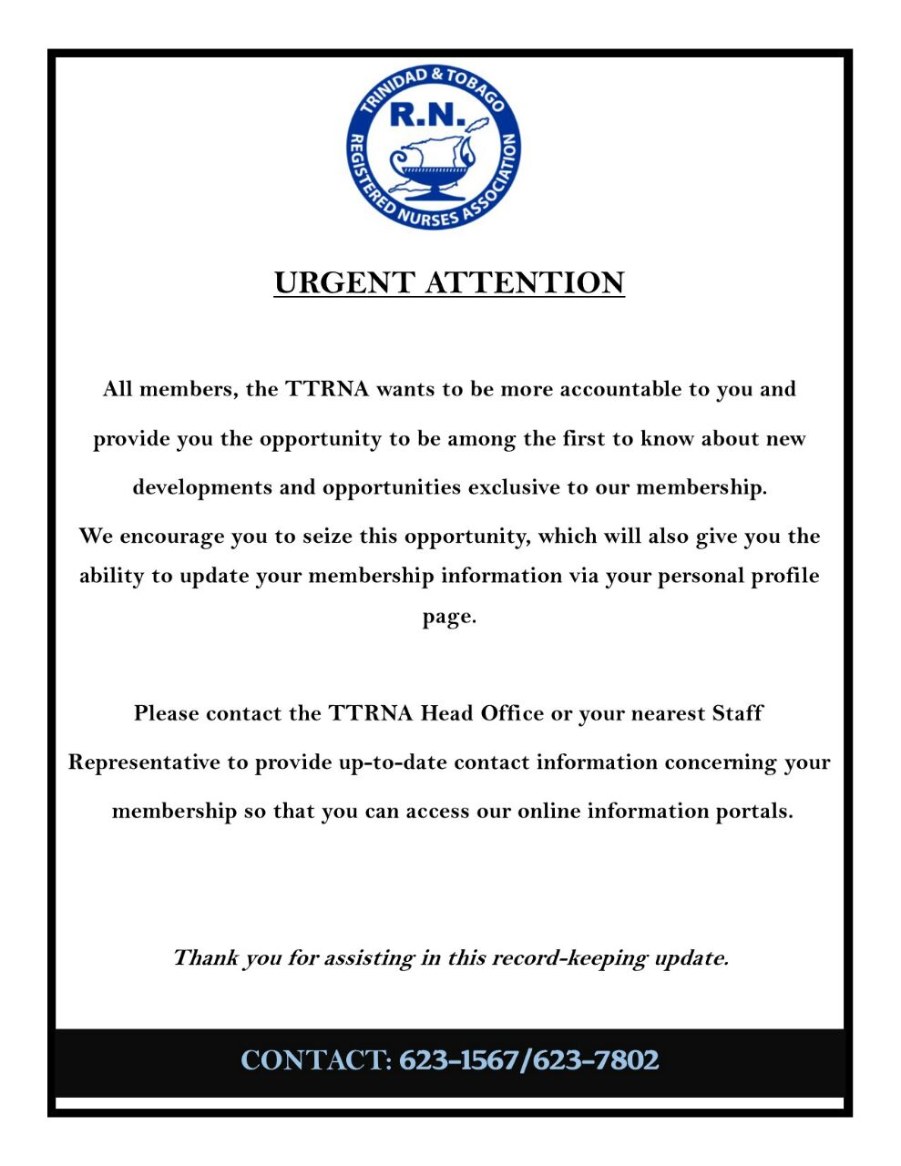 Record Keep Update for Members 22 Sept 2017